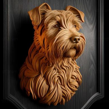 3D model Irish soft haired Wheat Terrier dog (STL)